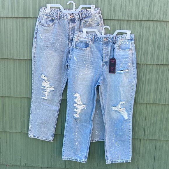 No Boundaries Denim - Straight Super High-Rise 90's Jeans Pants 2-Pack Size 17